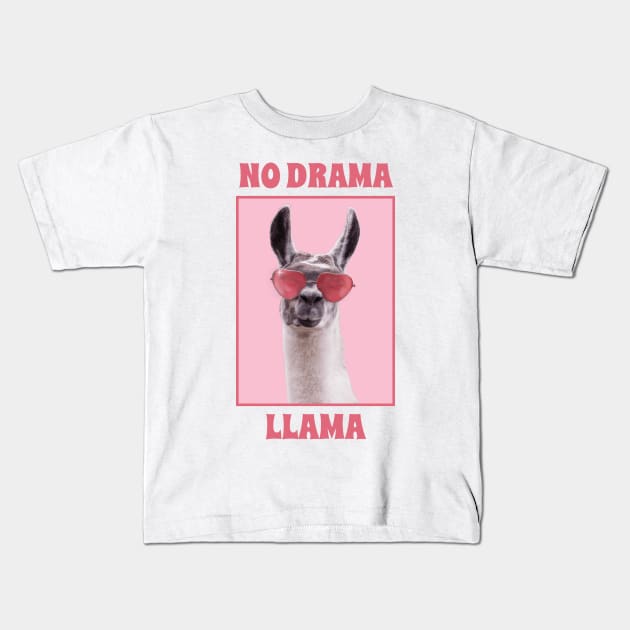 No Drama Llama, funny humor llama graphic slogan Kids T-Shirt by MarJul